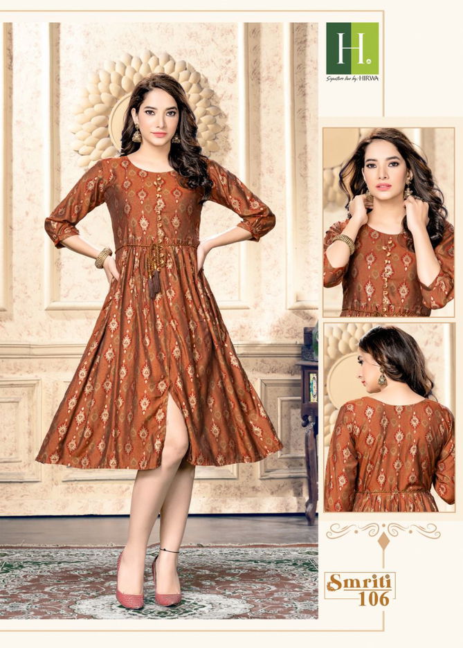 Hirwa Smriti  Ethnic Wear Wholesale Kurti Collection 